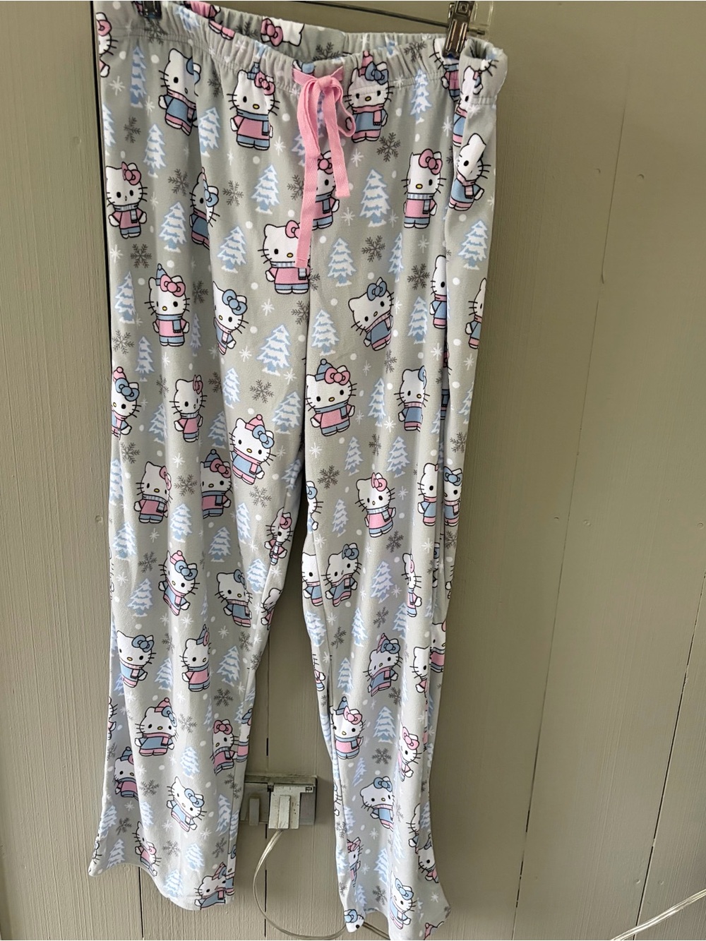 Hello Kitty Pink & Gray Pajama Pants